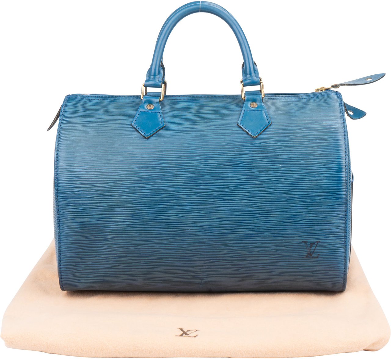 Louis Vuitton Louis Vuitton Bleu Epi Leather Speedy 30 Handbag Blauw
