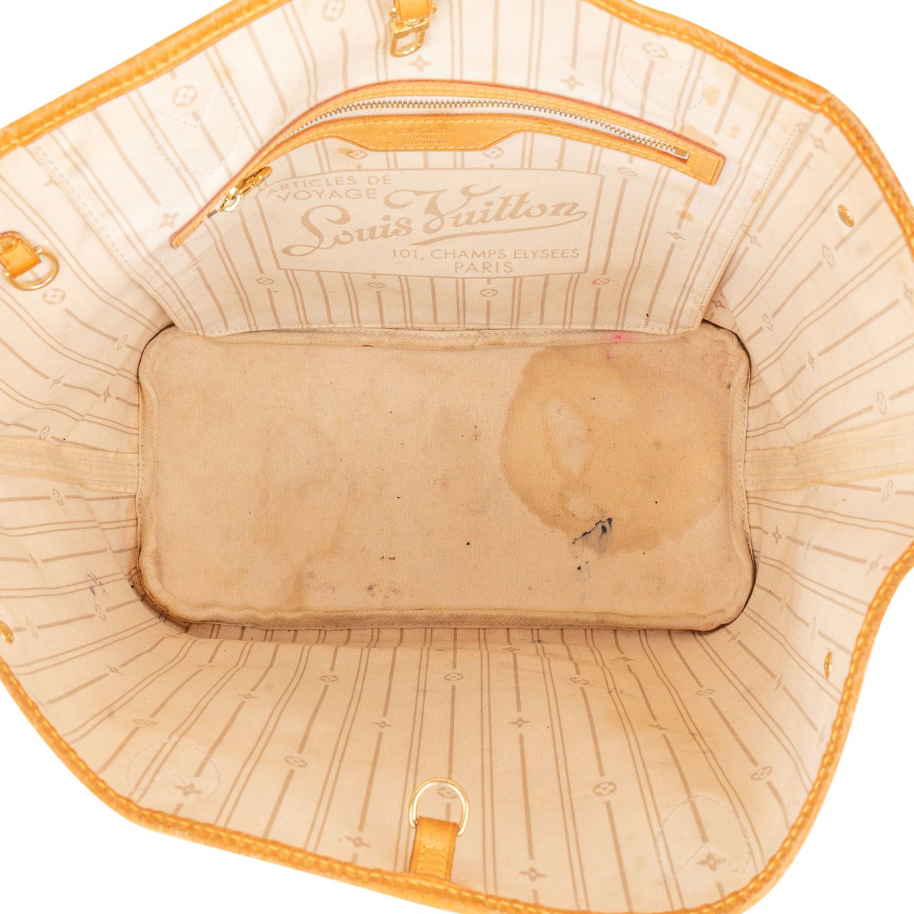 Louis Vuitton Louis Vuitton Damier Azur Monogram Neverfull MM Shopper Handbag Wit