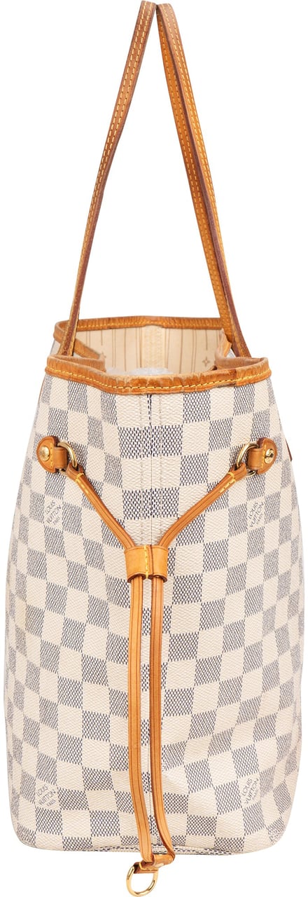 Louis Vuitton Louis Vuitton Damier Azur Monogram Neverfull MM Shopper Handbag Wit