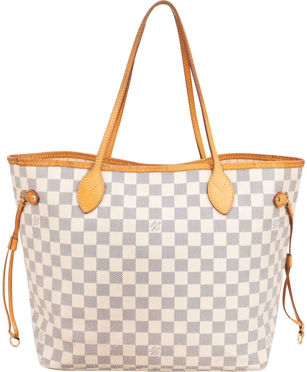 Louis Vuitton Louis Vuitton Damier Azur Monogram Neverfull MM Shopper Handbag Wit