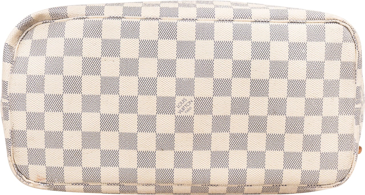 Louis Vuitton Louis Vuitton Damier Azur Monogram Neverfull MM Shopper Handbag Wit