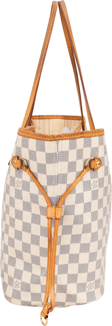 Louis Vuitton Louis Vuitton Damier Azur Monogram Neverfull MM Shopper Handbag Wit