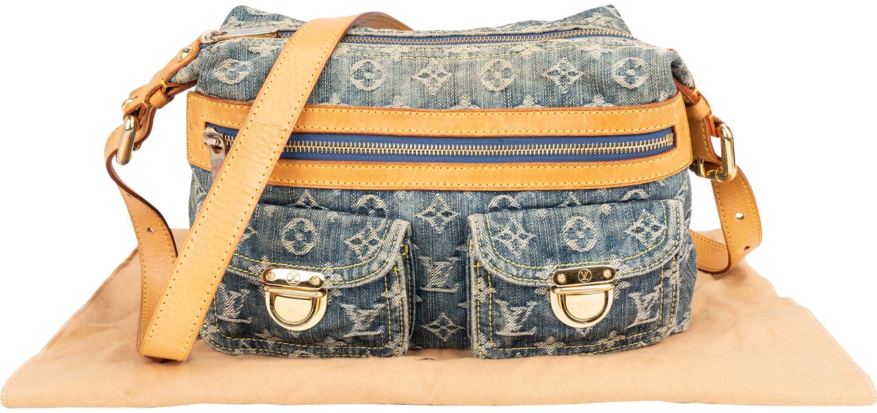 Louis Vuitton Louis Vuitton Denim Monogram Baggy PM Crossbody Bag Blauw