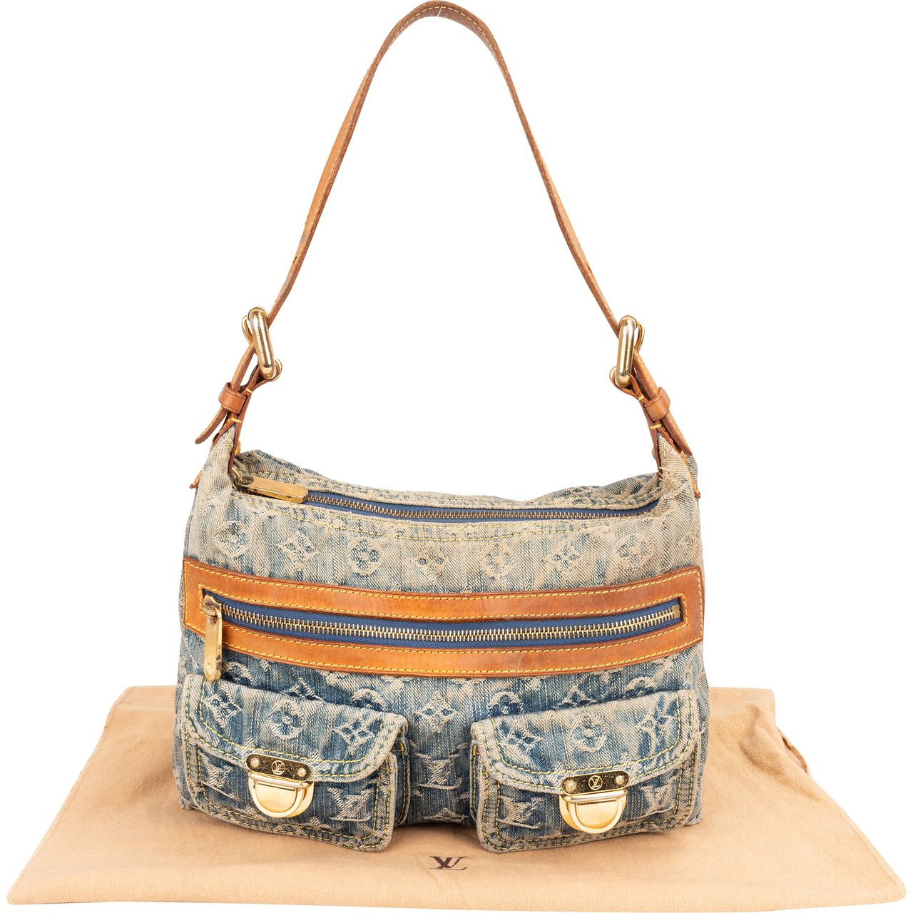 Louis Vuitton Louis Vuitton Denim Monogram Baggy PM Shoulder Bag Blauw