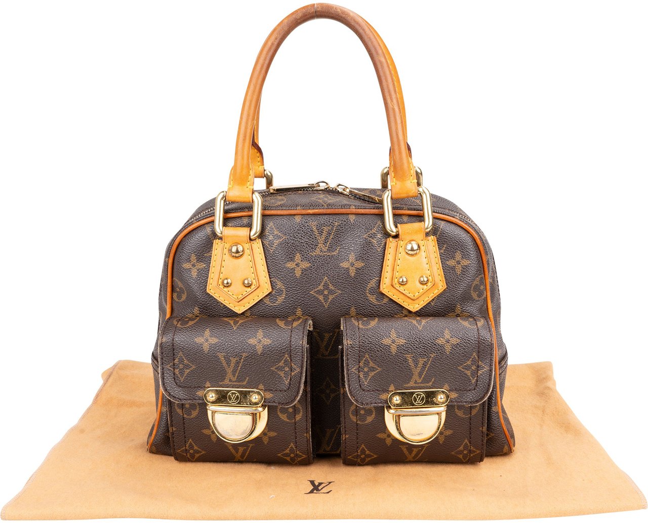 Louis Vuitton Louis Vuitton Canvas Monogram Manhattan PM Handbag Bruin