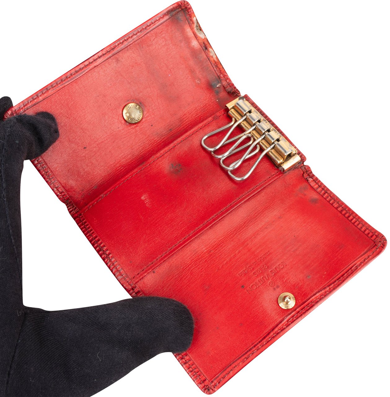 Louis Vuitton Louis Vuitton Rouge Epi Leather Keyholder Rood