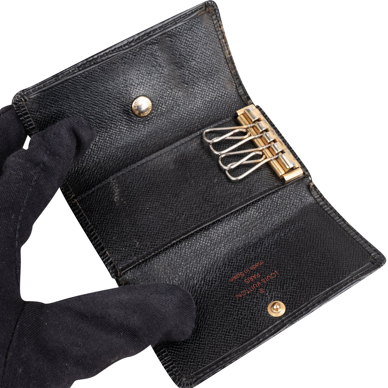 Louis Vuitton Louis Vuitton Noir Epi Leather Keyholder Zwart