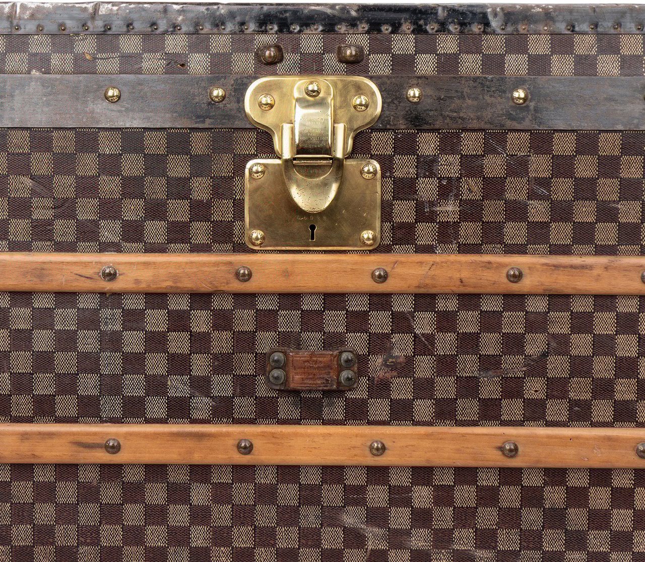 Louis Vuitton Louis Vuitton Damier Mark 2 c.1890s Courrier 100 Trunk Malle Koffer Zwart