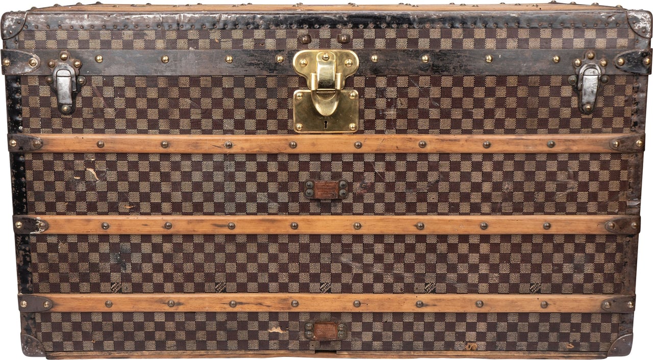 Louis Vuitton Louis Vuitton Damier Mark 2 c.1890s Courrier 100 Trunk Malle Koffer Zwart