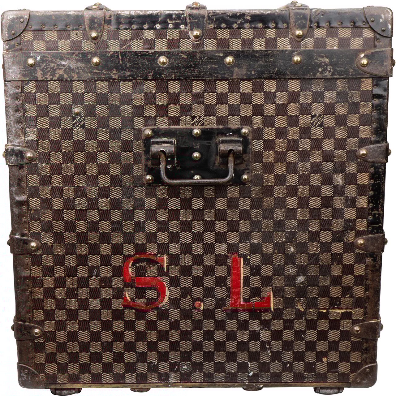 Louis Vuitton Louis Vuitton Damier Mark 2 c.1890s Courrier 100 Trunk Malle Koffer Zwart