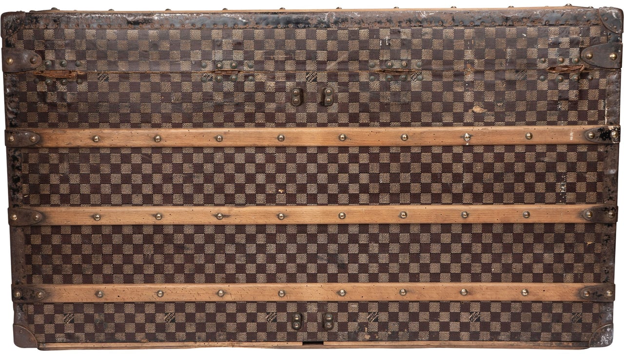 Louis Vuitton Louis Vuitton Damier Mark 2 c.1890s Courrier 100 Trunk Malle Koffer Zwart
