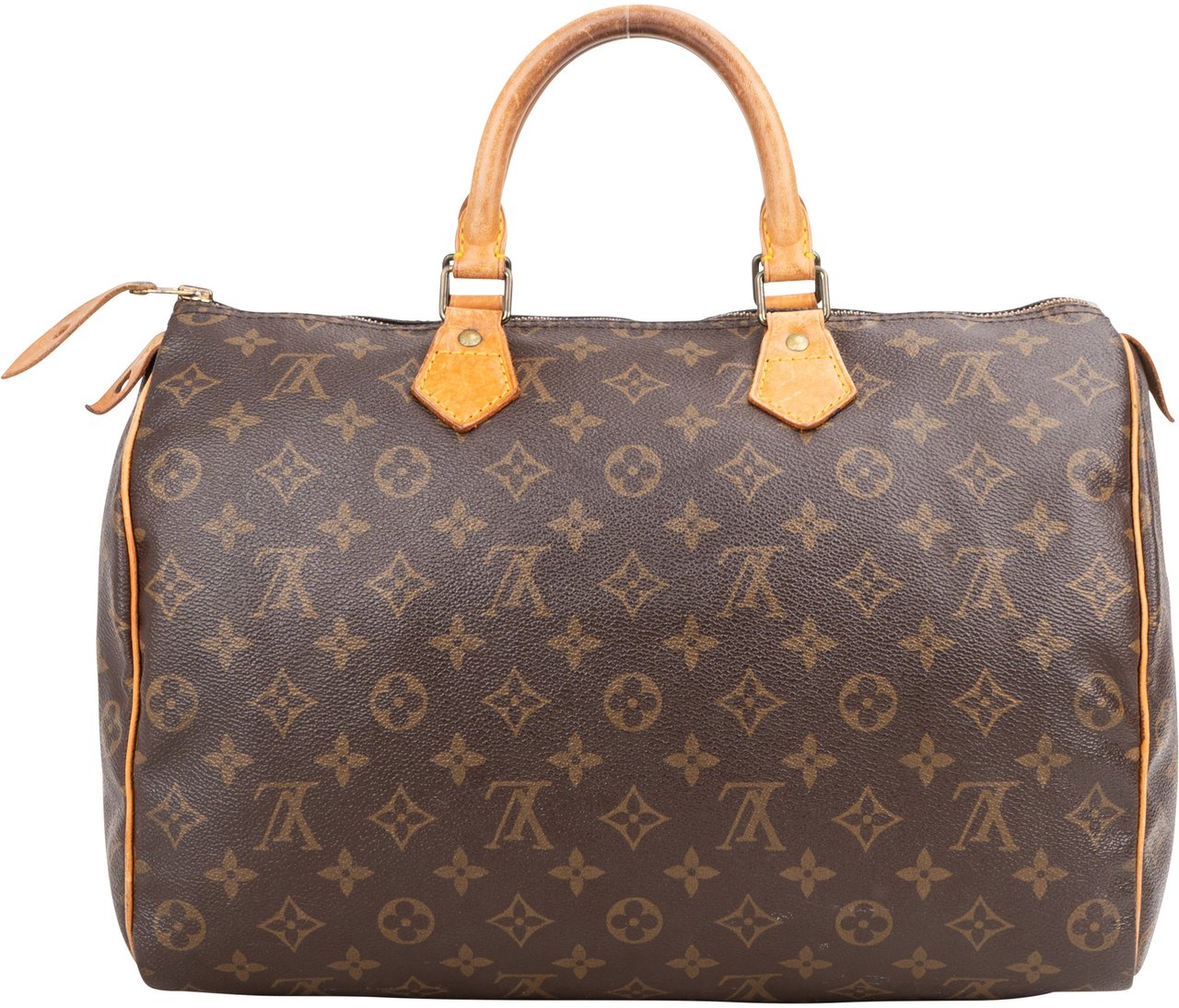 Louis Vuitton Louis Vuitton Canvas Monogram Speedy 35 Handbag Bruin