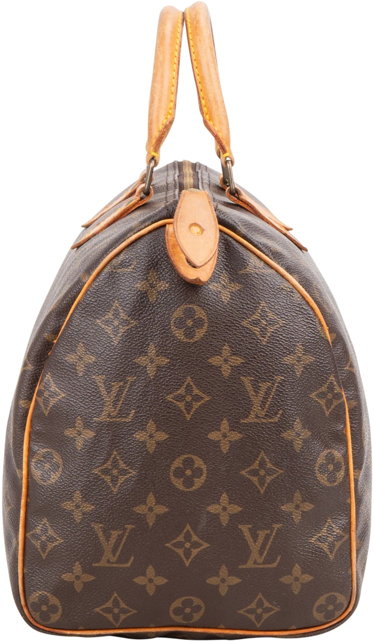 Louis Vuitton Louis Vuitton Canvas Monogram Speedy 35 Handbag Bruin