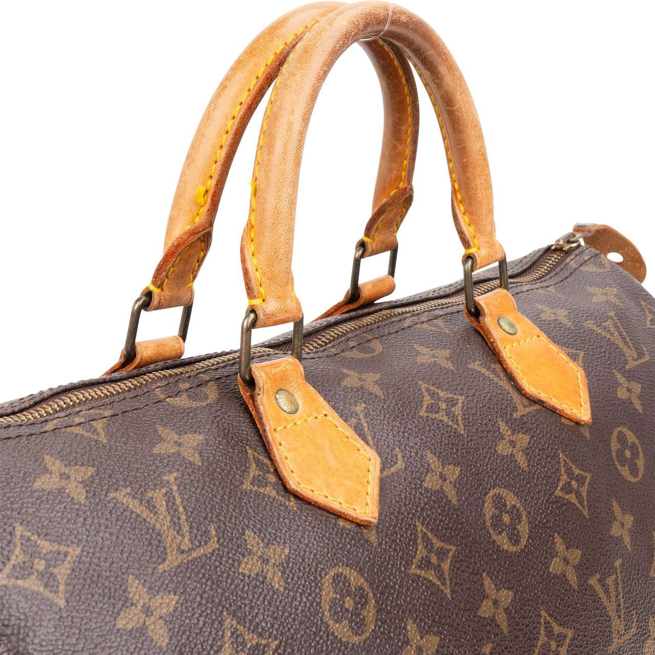 Louis Vuitton Louis Vuitton Canvas Monogram Speedy 35 Handbag Bruin