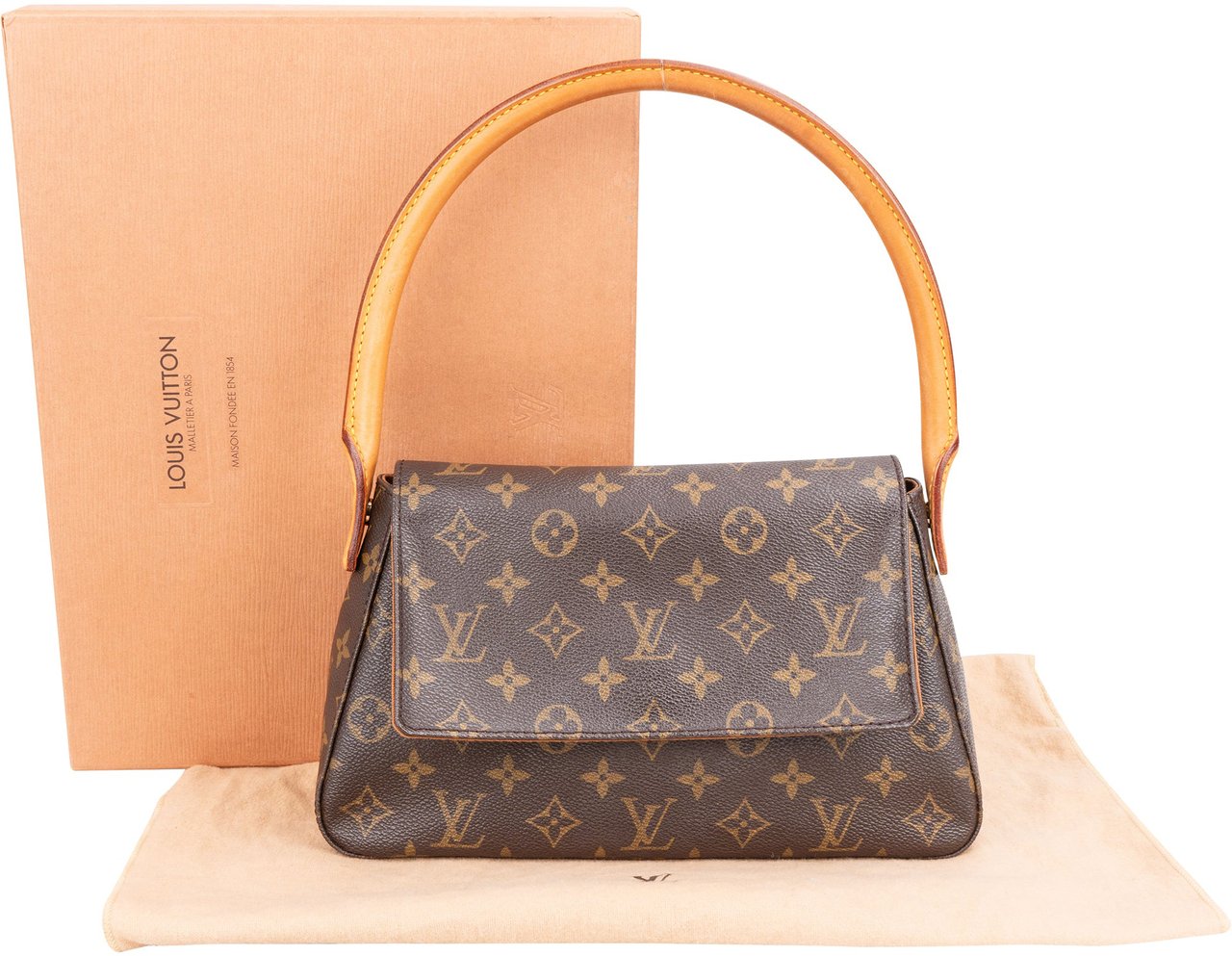 Louis Vuitton Louis Vuitton Canvas Monogram Looping PM Handbag Bruin