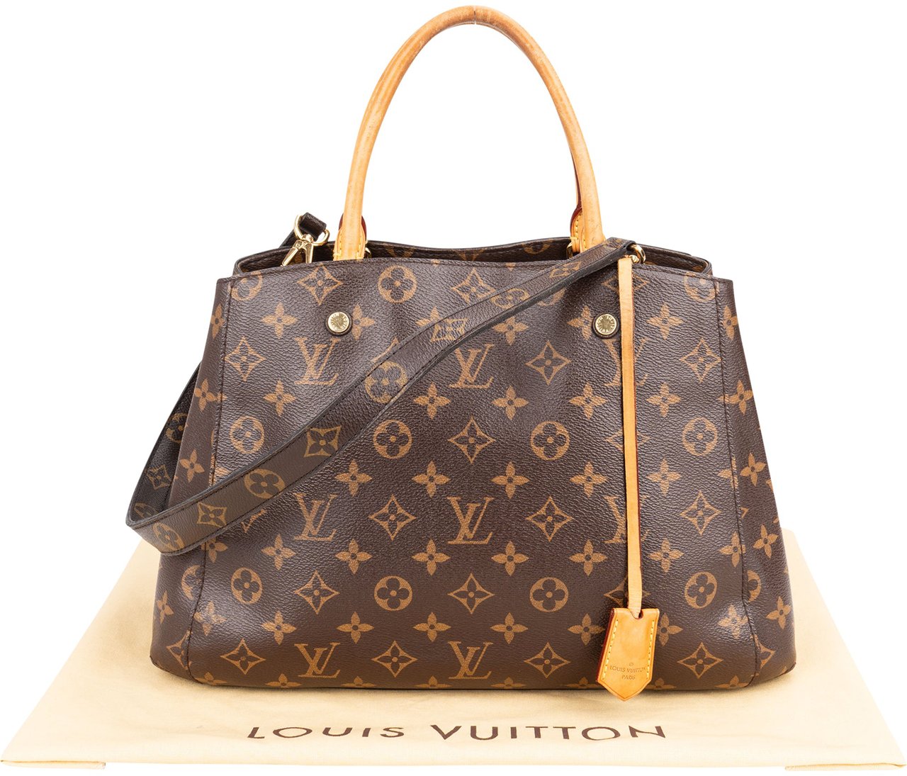 Louis Vuitton Louis Vuitton Canvas Monogram Montaigne MM Handbag Bruin