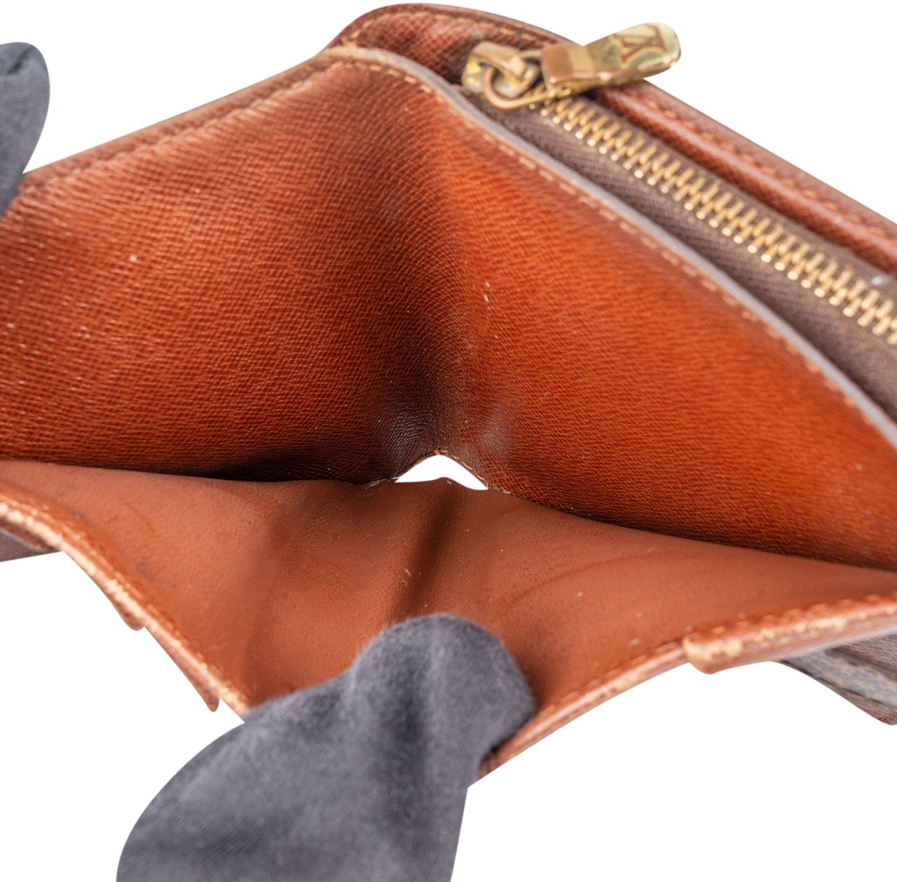 Louis Vuitton Louis Vuitton Canvas Monogram Compact Clip Wallet Bruin