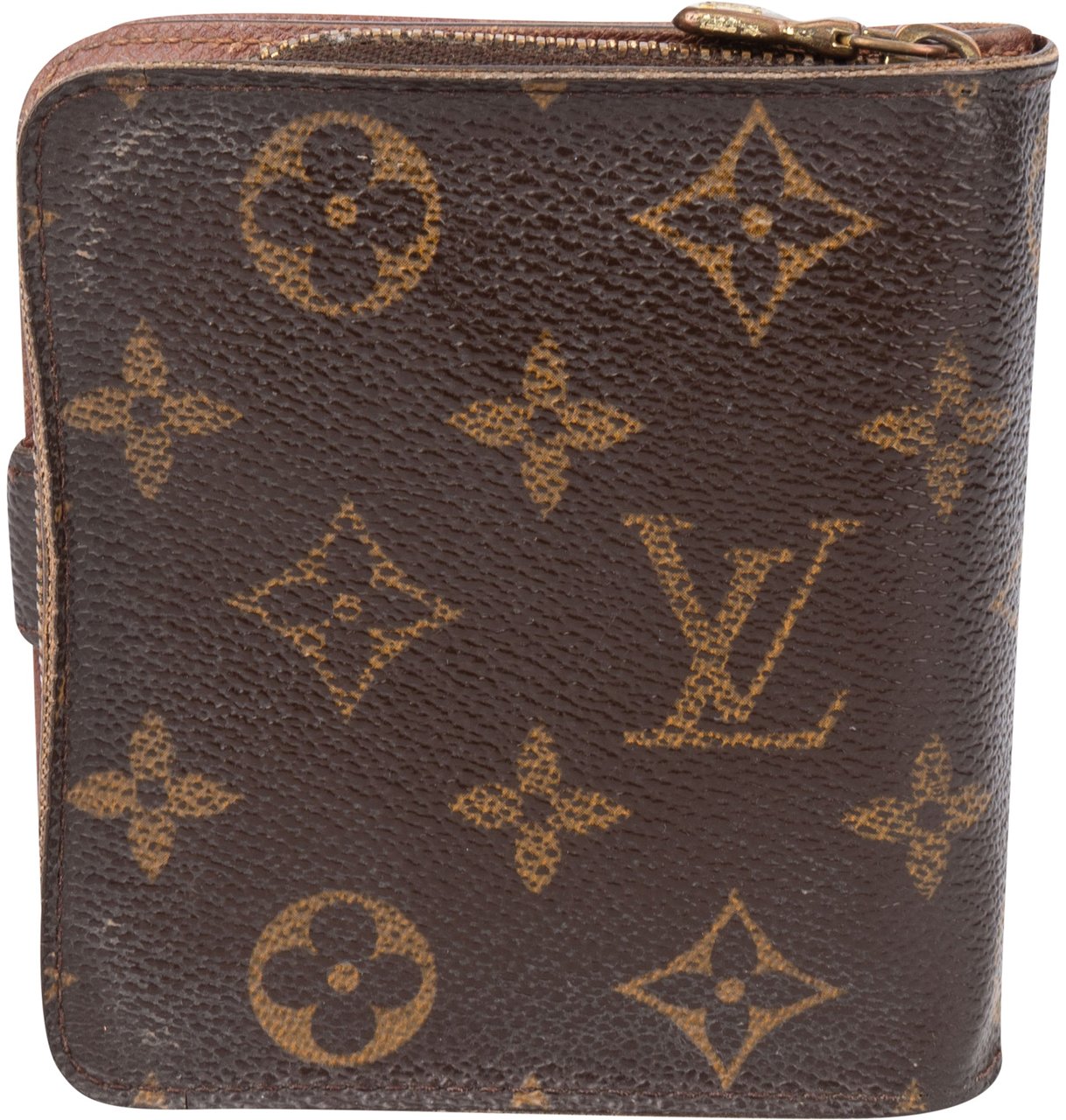 Louis Vuitton Louis Vuitton Canvas Monogram Compact Clip Wallet Bruin