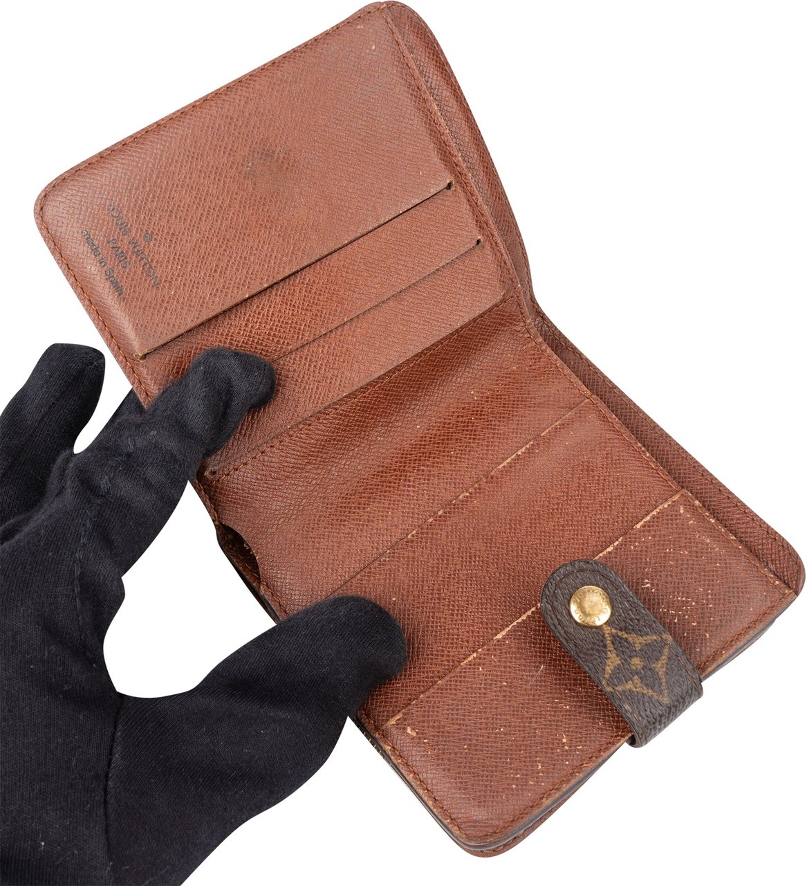 Louis Vuitton Louis Vuitton Canvas Monogram Compact Clip Wallet Bruin