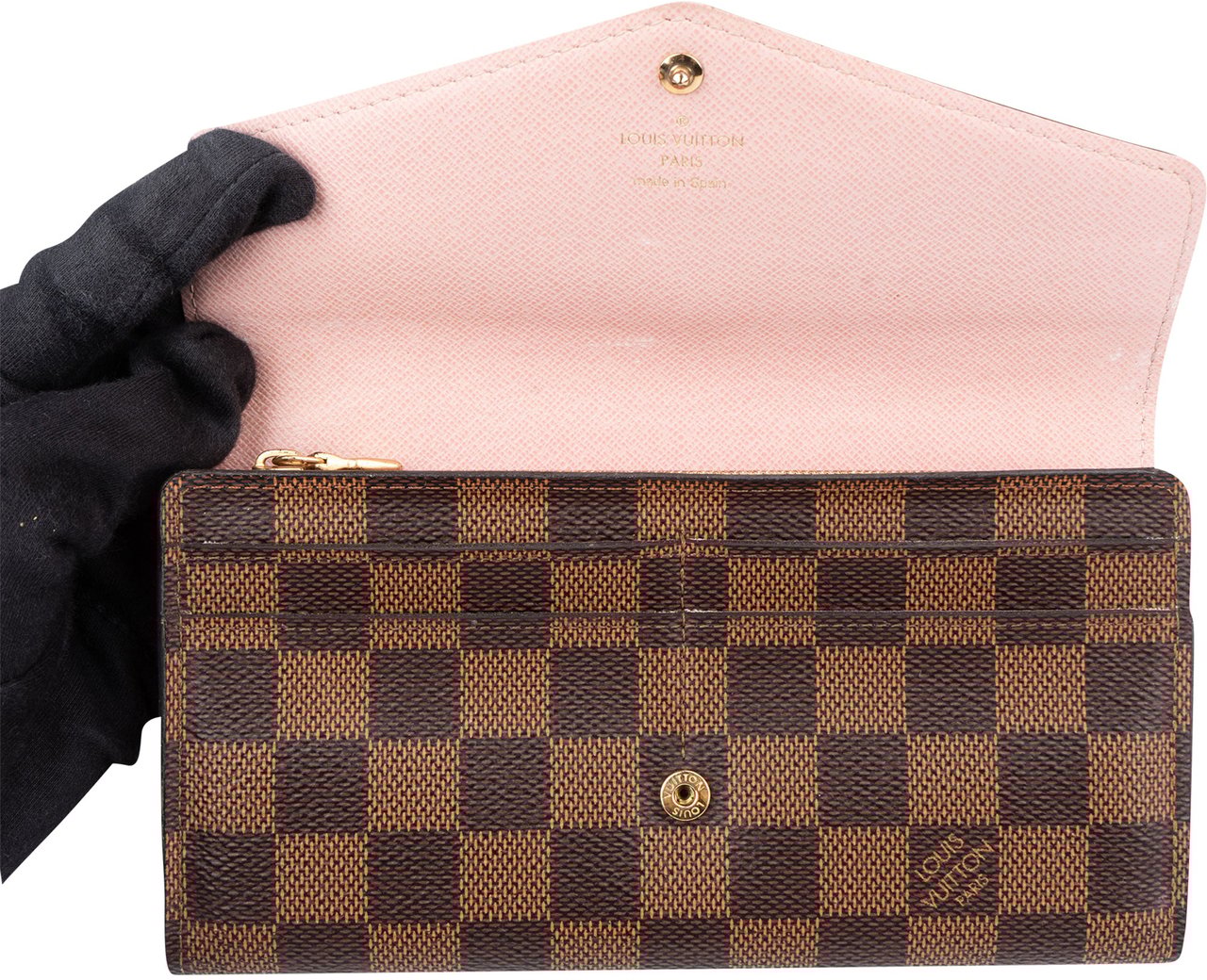 Louis Vuitton Louis Vuitton Damier Ebene Monogram Sarah Wallet Bruin