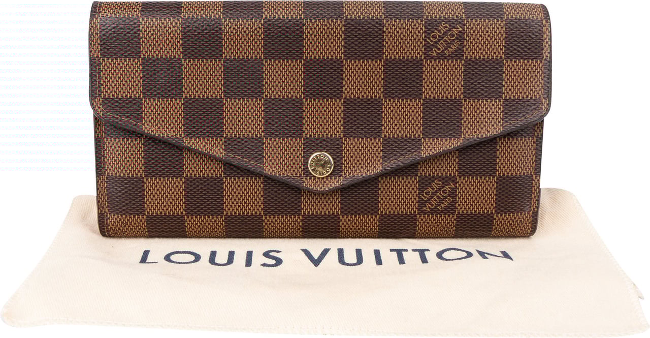 Louis Vuitton Louis Vuitton Damier Ebene Monogram Sarah Wallet Bruin