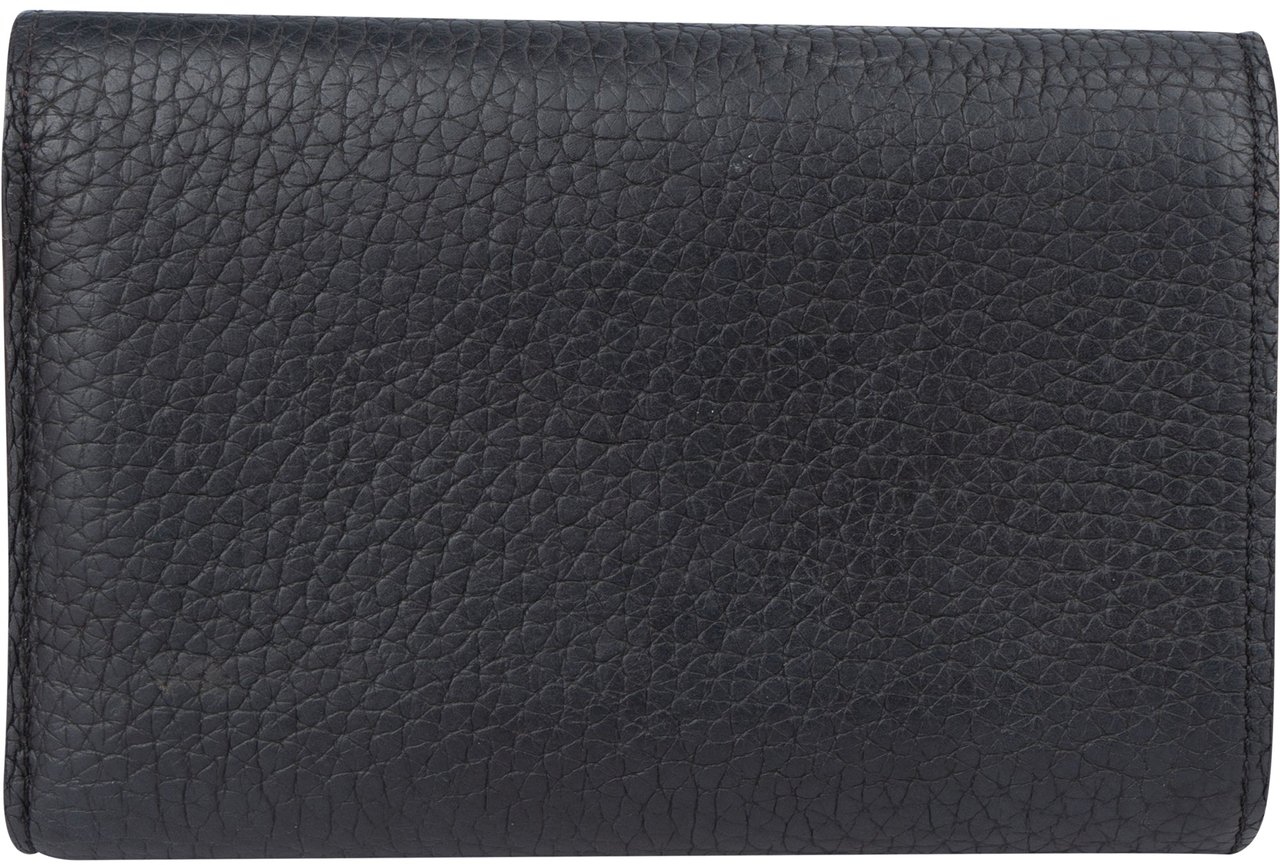 Louis Vuitton Louis Vuitton Taurillon Leather Compact Capucines Wallet Zwart