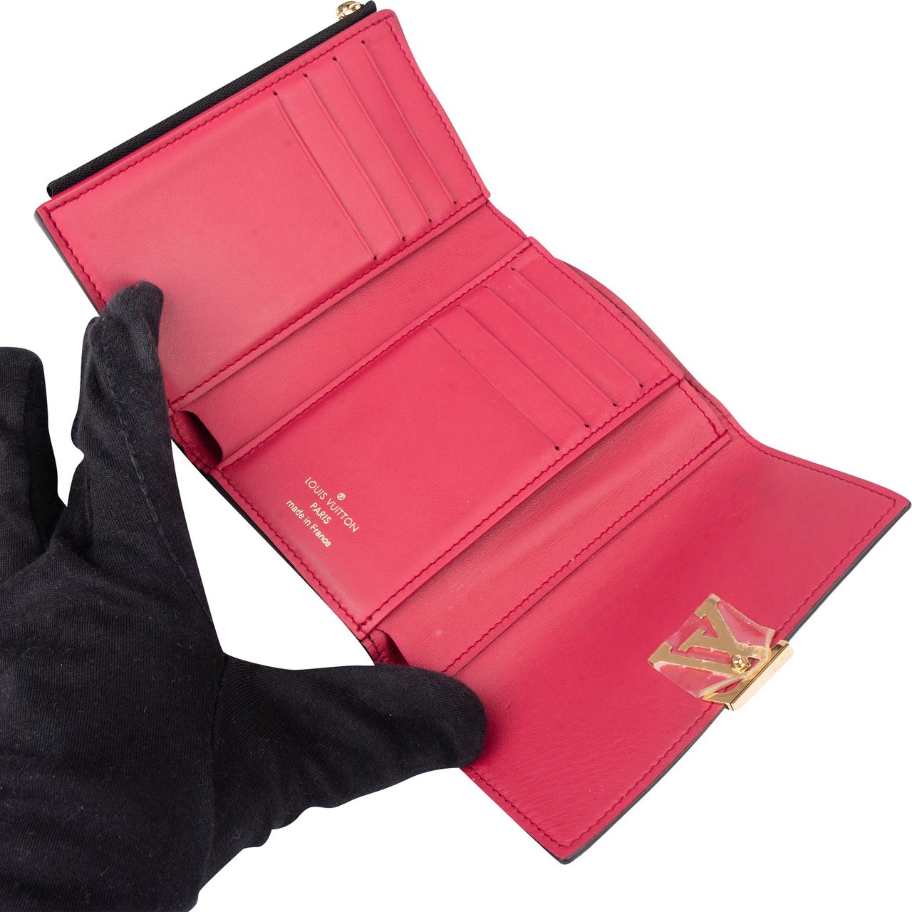 Louis Vuitton Louis Vuitton Taurillon Leather Compact Capucines Wallet Zwart