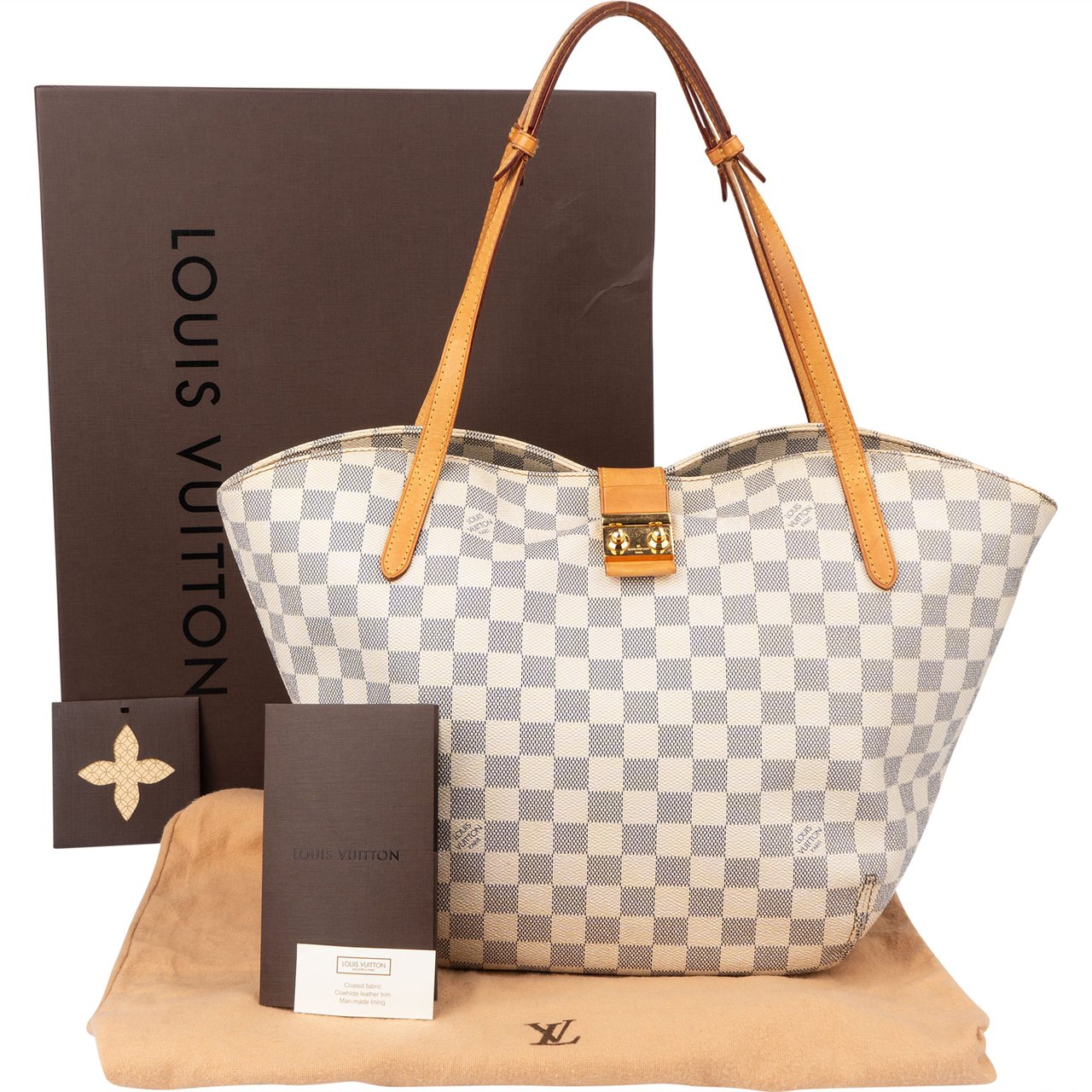 Louis Vuitton Damier Azur Monogram Salina PM Handbag Wit