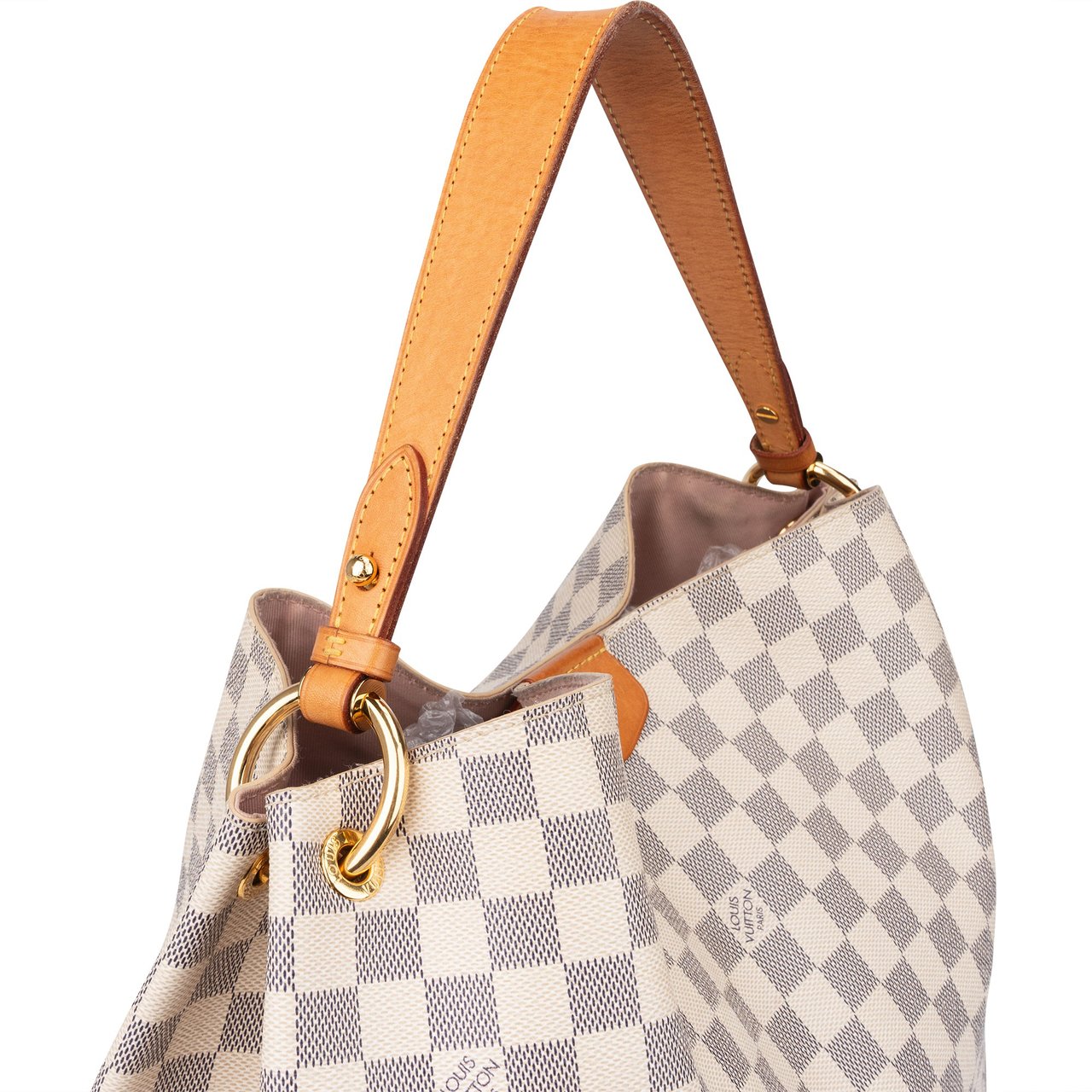 Louis Vuitton Damier Azur Monogram Graceful MM Handbag Wit