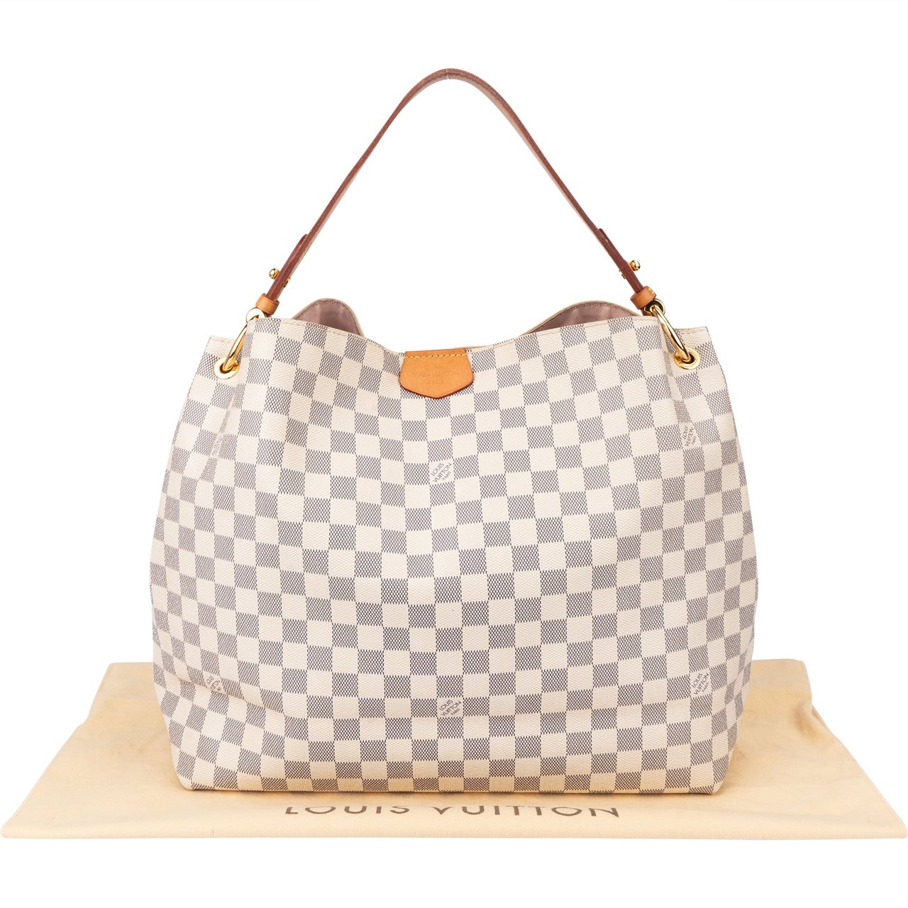 Louis Vuitton Damier Azur Monogram Graceful MM Handbag Wit