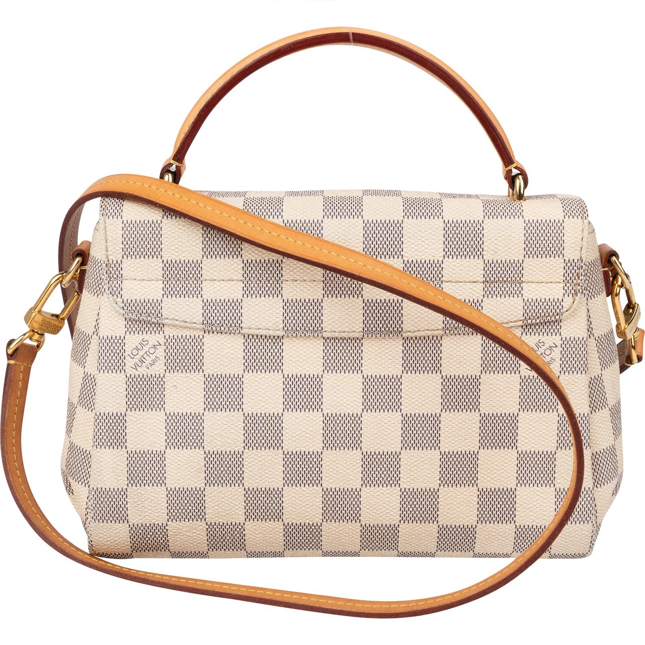 Louis Vuitton Damier Azur Monogram Croisette Handbag Wit