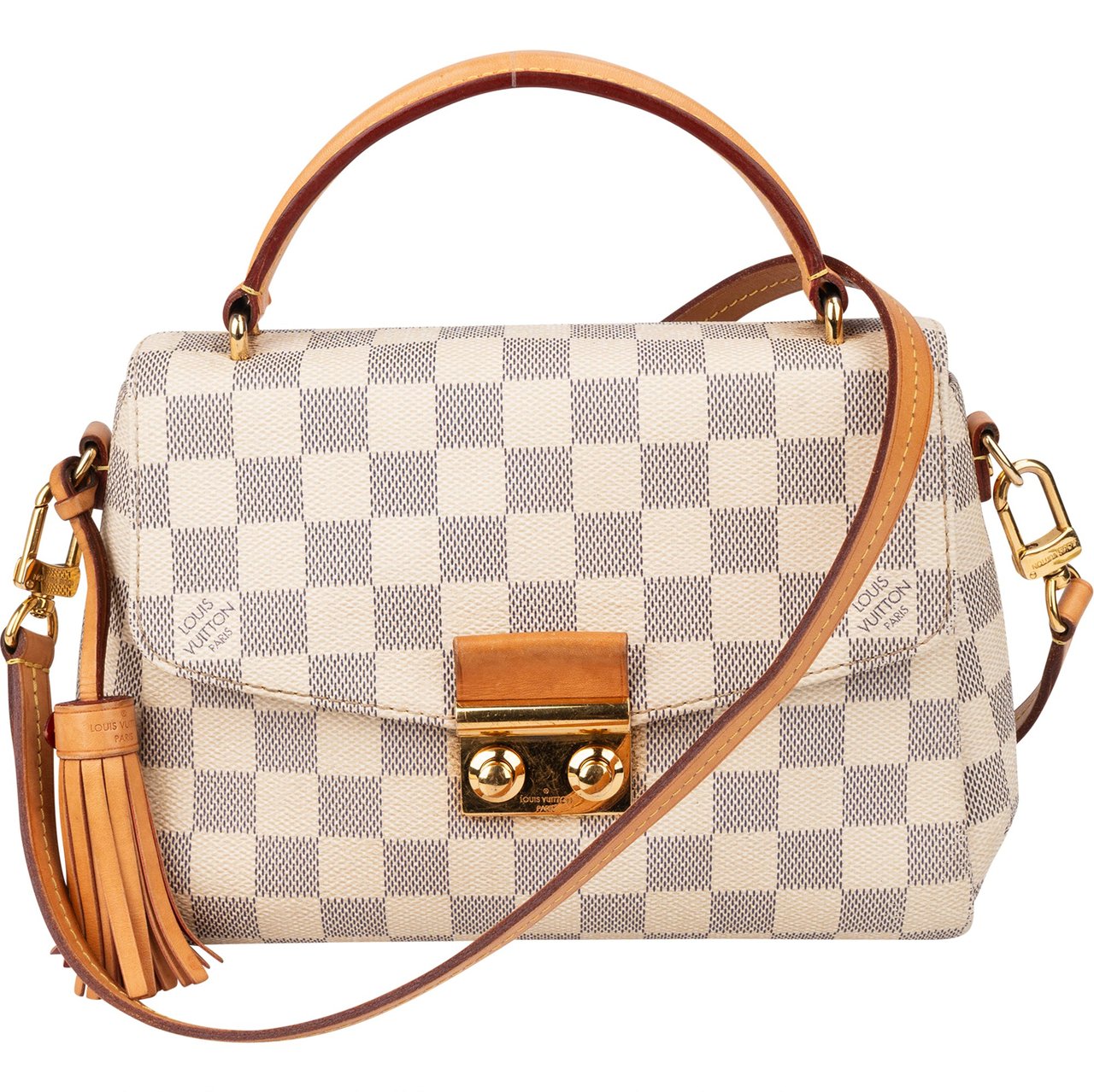 Louis Vuitton Damier Azur Monogram Croisette Handbag Wit