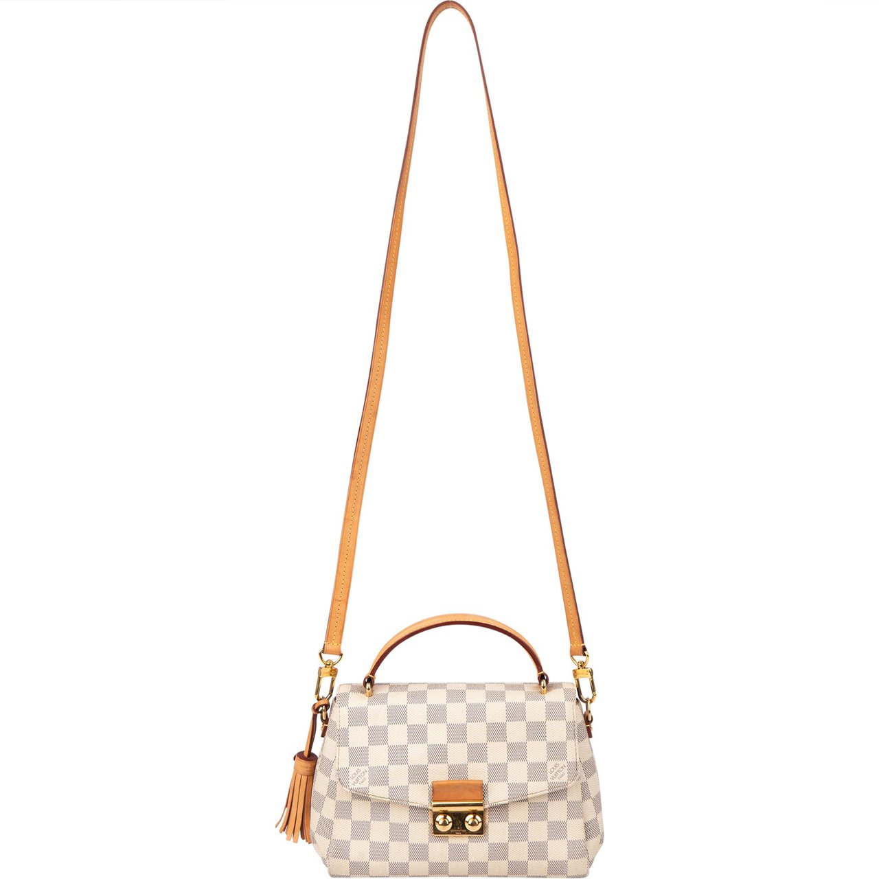 Louis Vuitton Damier Azur Monogram Croisette Handbag Wit