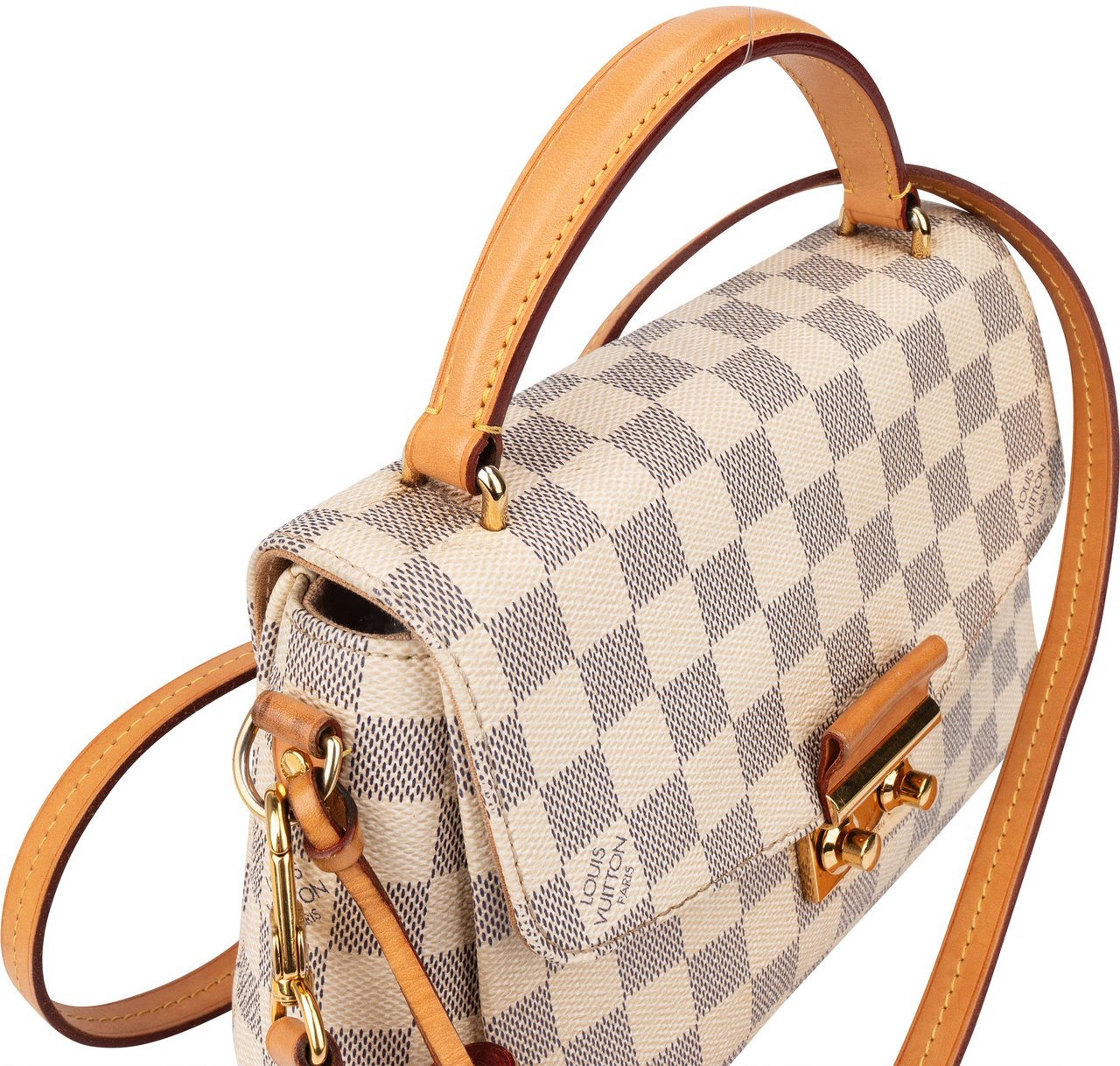 Louis Vuitton Damier Azur Monogram Croisette Handbag Wit