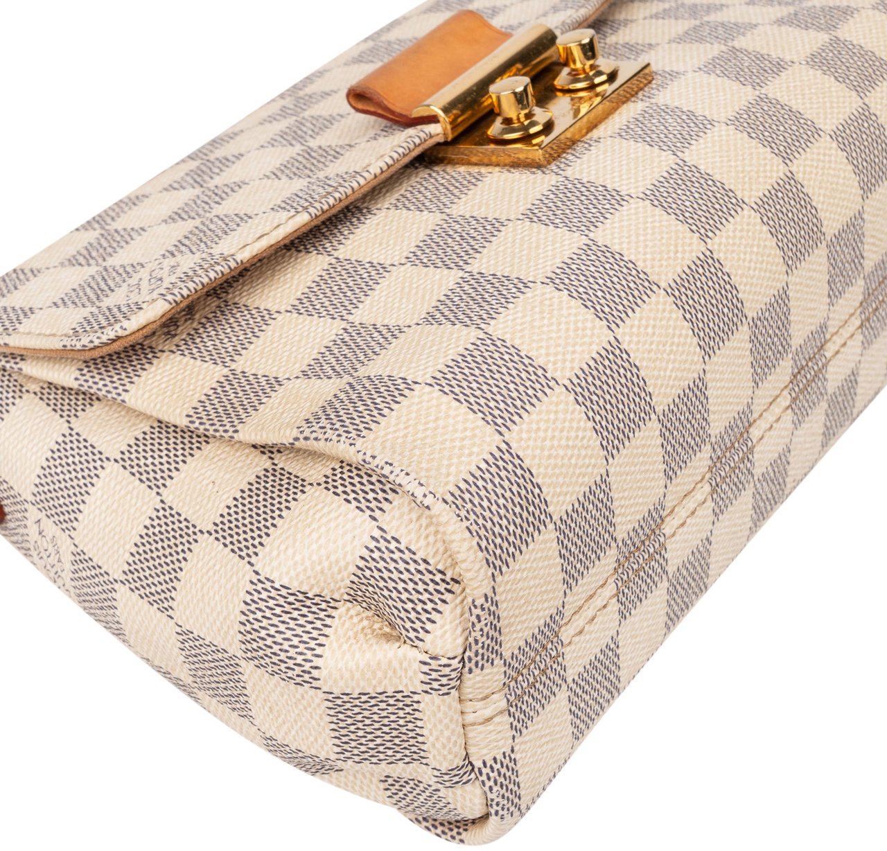 Louis Vuitton Damier Azur Monogram Croisette Handbag Wit