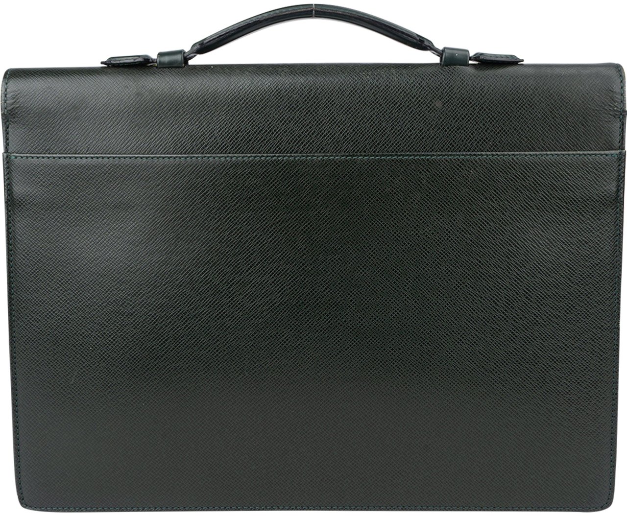 Louis Vuitton Vert Taiga leather Serviette Kourad Business Handbag Groen
