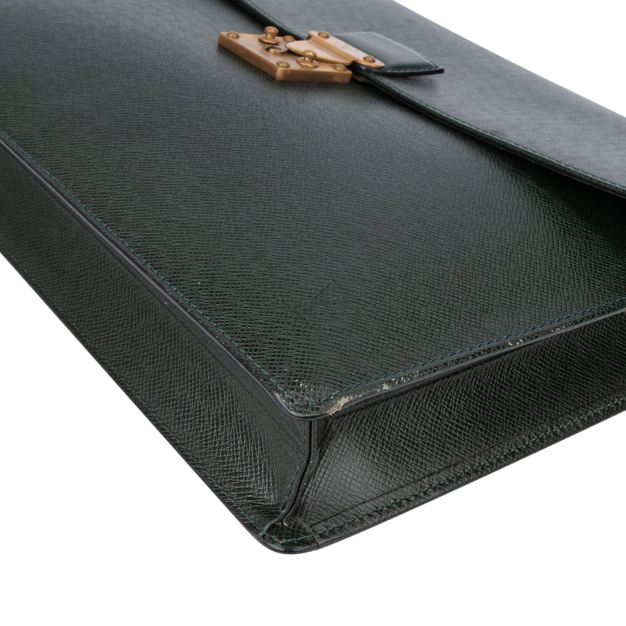 Louis Vuitton Louis Vuitton Vert Taiga leather Serviette Kourad Business Handbag Groen