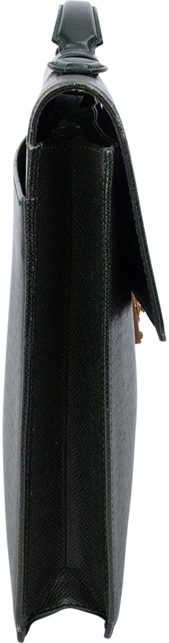 Louis Vuitton Louis Vuitton Vert Taiga leather Serviette Kourad Business Handbag Groen