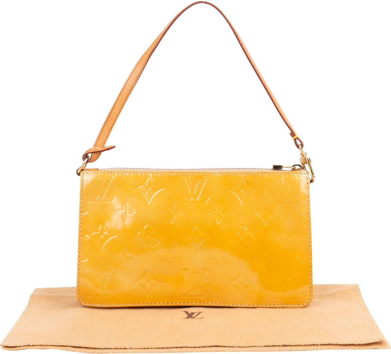 Louis Vuitton Vernis Monogram Lexington Pochette Handbag Geel