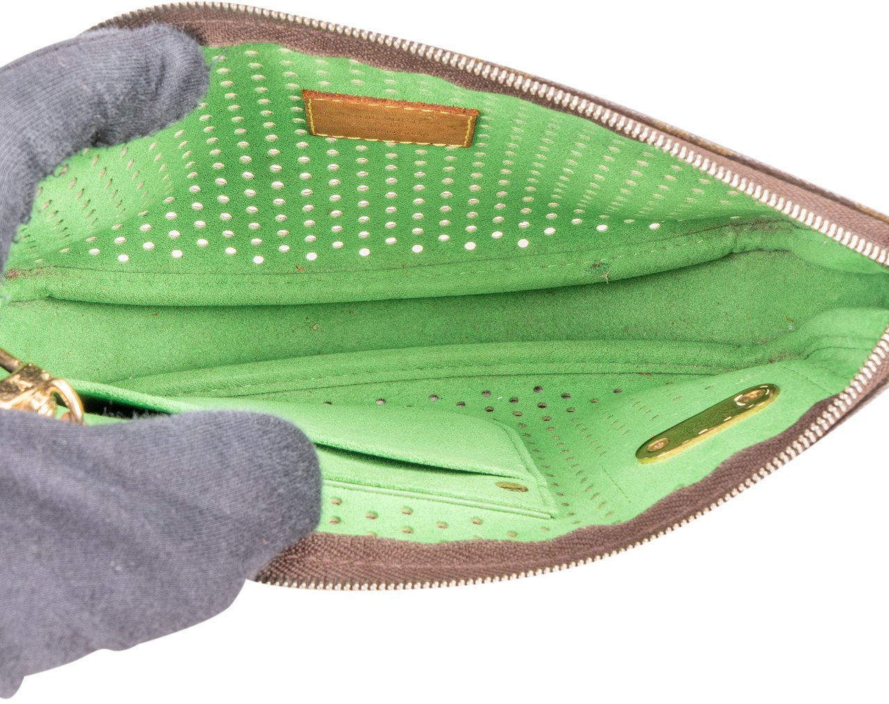 Louis Vuitton Louis Vuitton Limited Perforated Canvas Monogram Pochette Accessoire Handbag Bruin