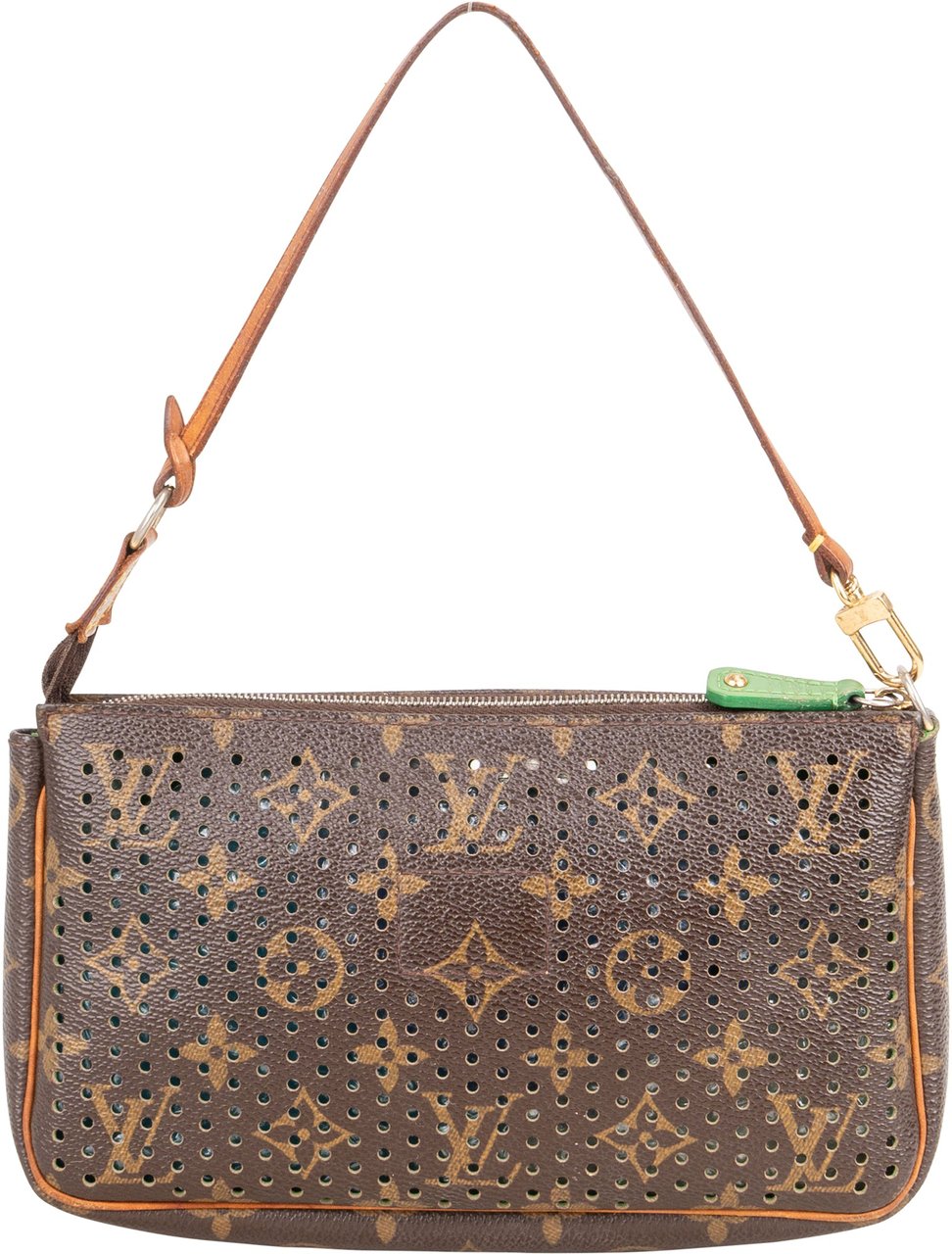 Louis Vuitton Limited Perforated Canvas Monogram Pochette Accessoire Handbag Bruin