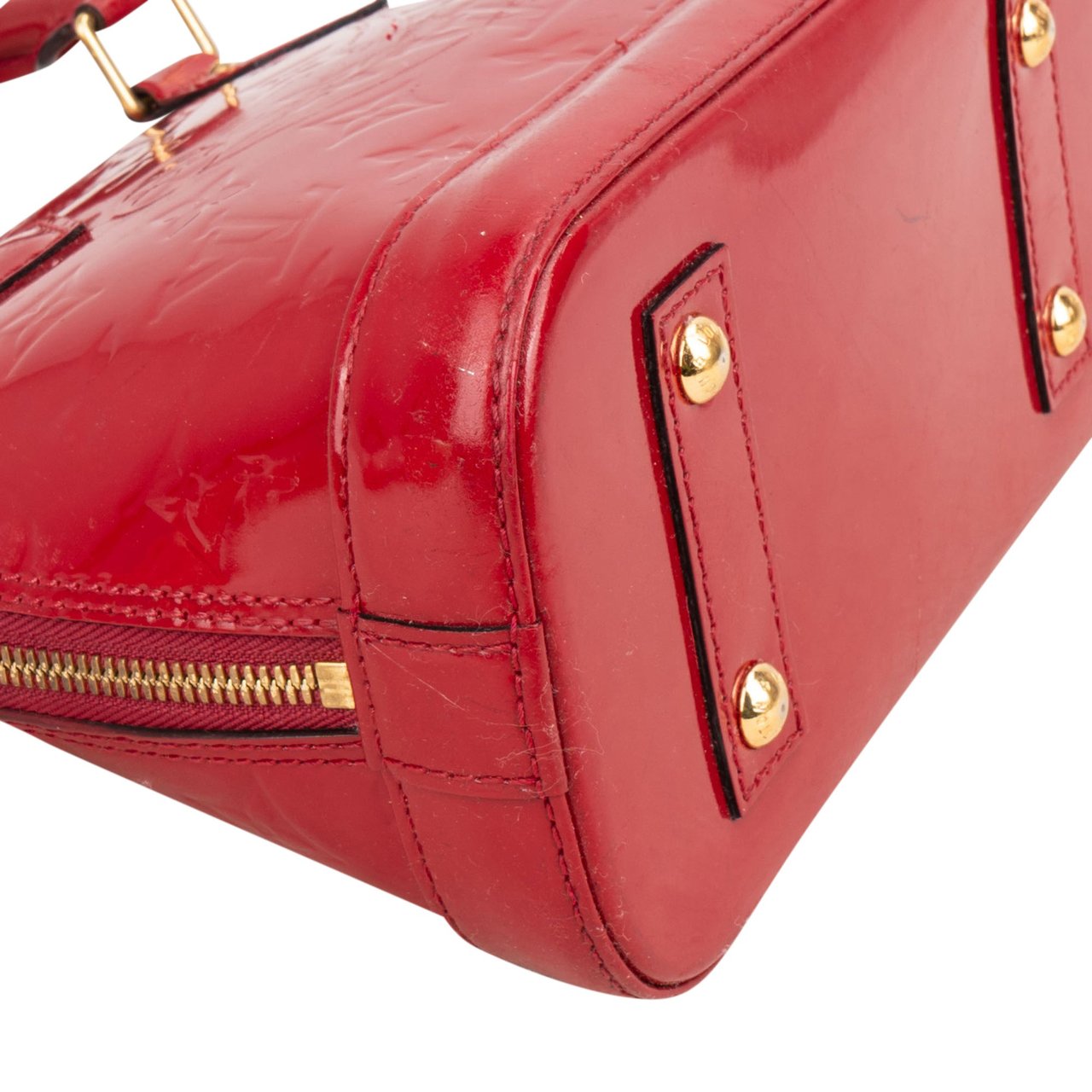 Louis Vuitton Louis Vuitton Pomme Vernis Monogram Alma BB Handbag Rood