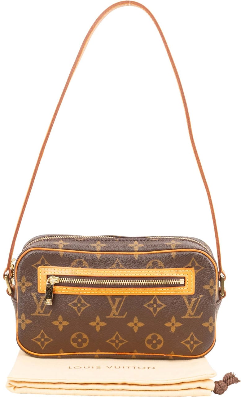 Louis Vuitton Canvas Monogram Pochette Cite Shoulder Bag Bruin