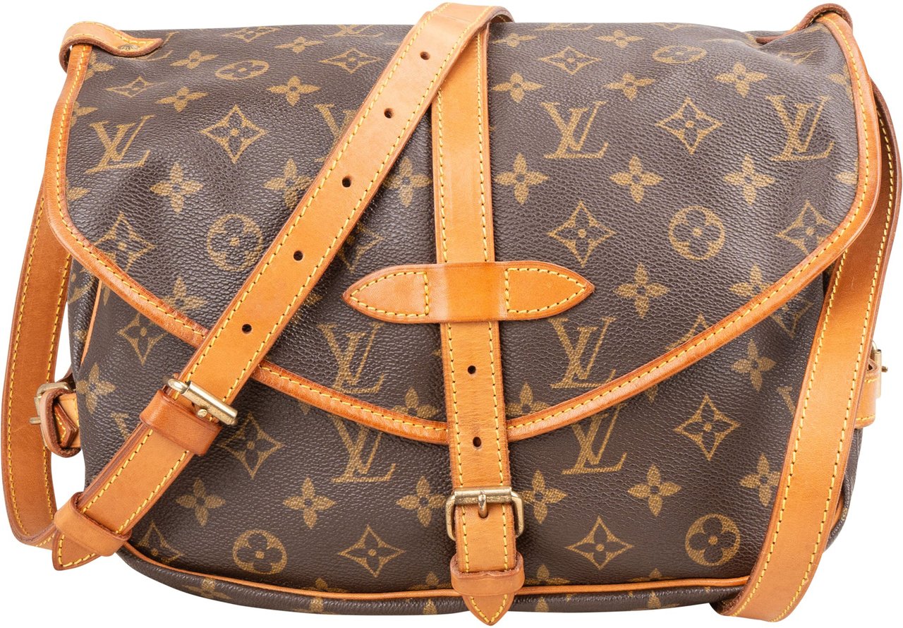 Louis Vuitton Louis Vuitton Canvas Monogram Saumur 30 Crossbody Bag Bruin