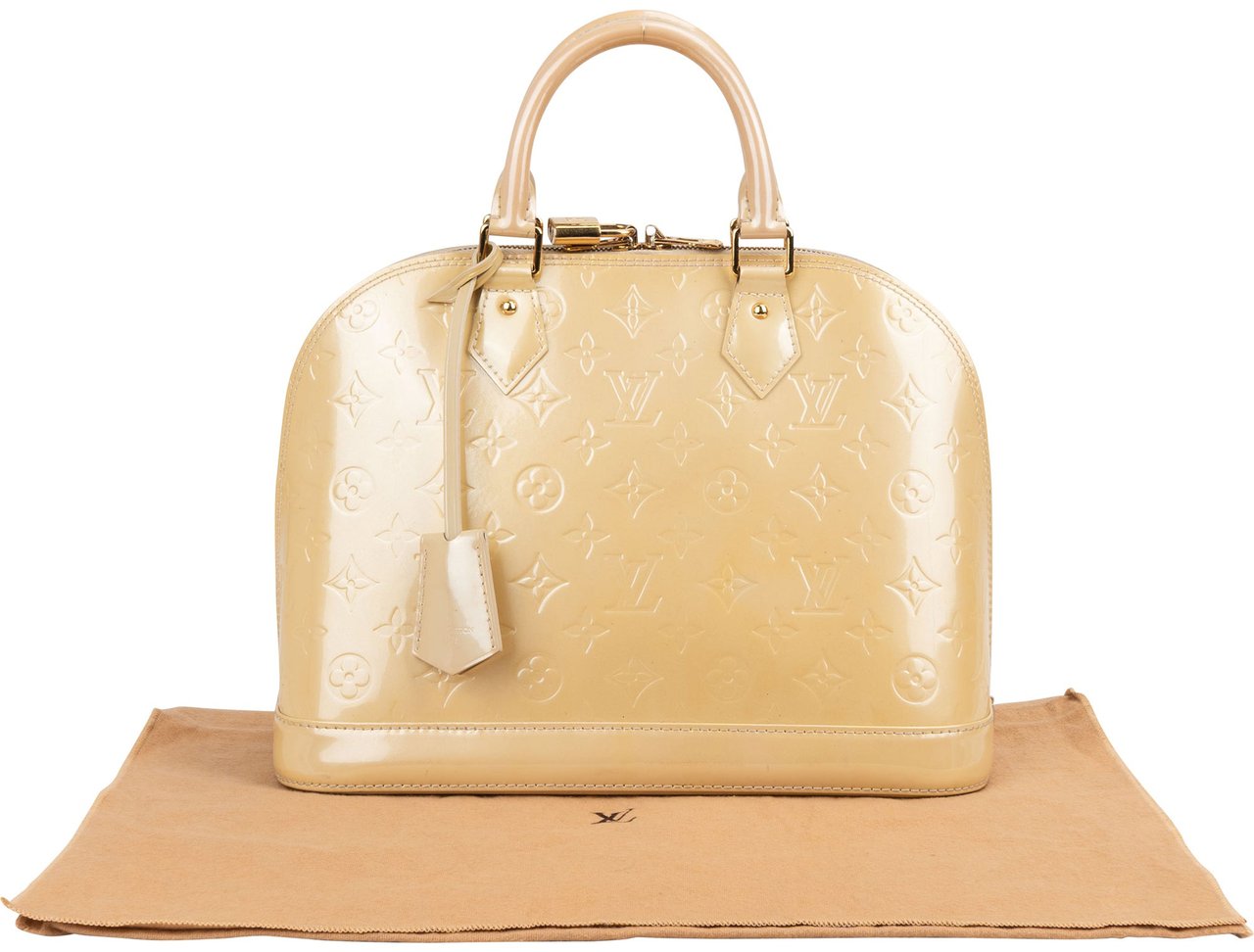 Louis Vuitton Louis Vuitton Vernis Monogram Alma PM Handbag Geel