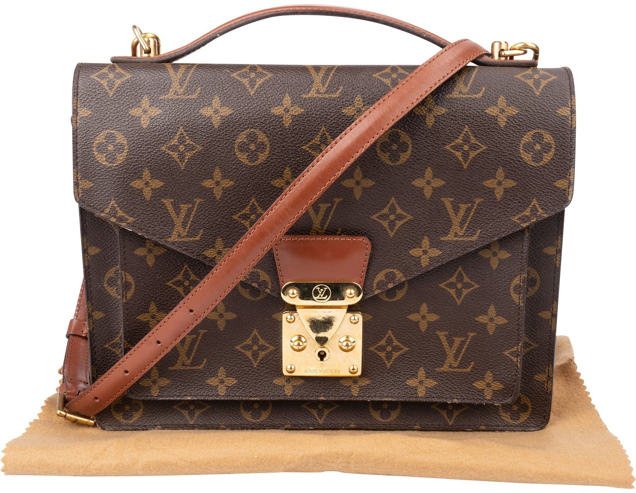 Louis Vuitton Louis Vuitton Canvas Monogram Monceau Handbag Bruin