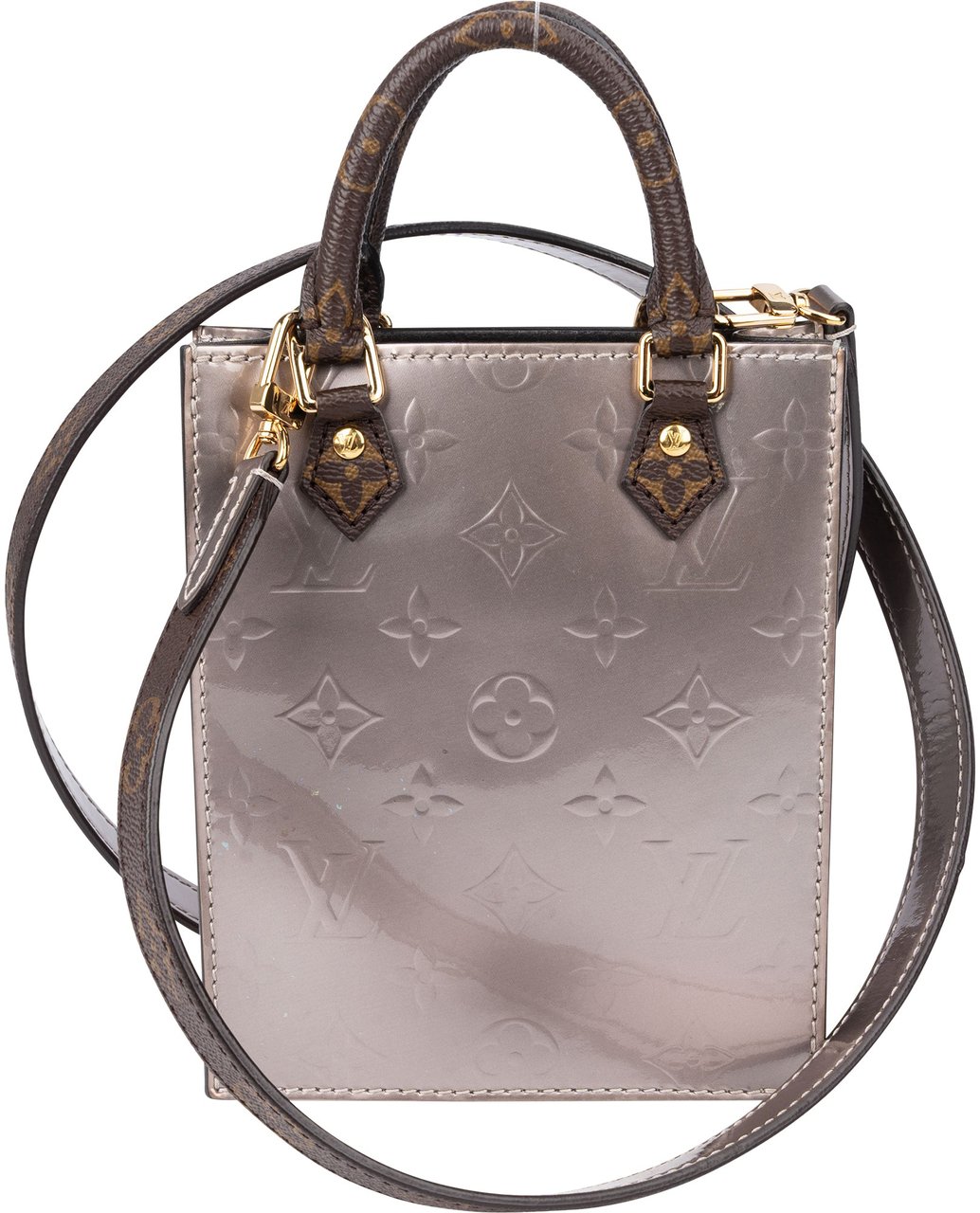 Louis Vuitton Louis Vuitton Vernis Monogram Petite Sac Plat Handbag Donkergrijs