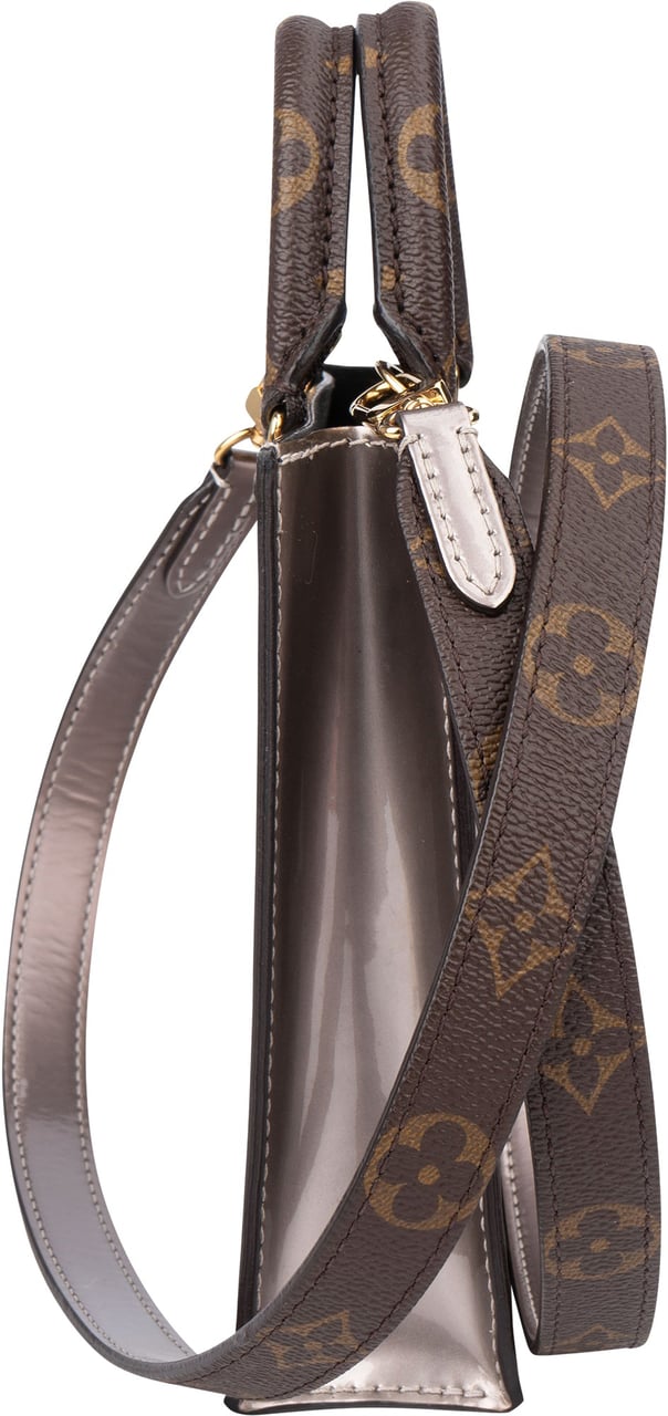 Louis Vuitton Vernis Monogram Petite Sac Plat Handbag Donkergrijs