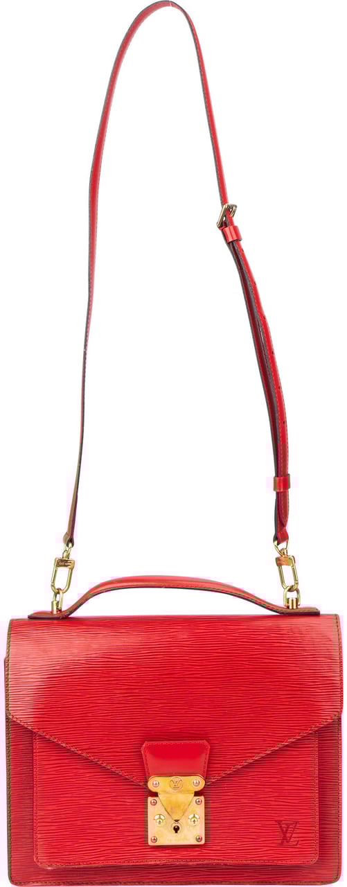Louis Vuitton Louis Vuitton Rouge Epi Leather Monceau Handbag Rood