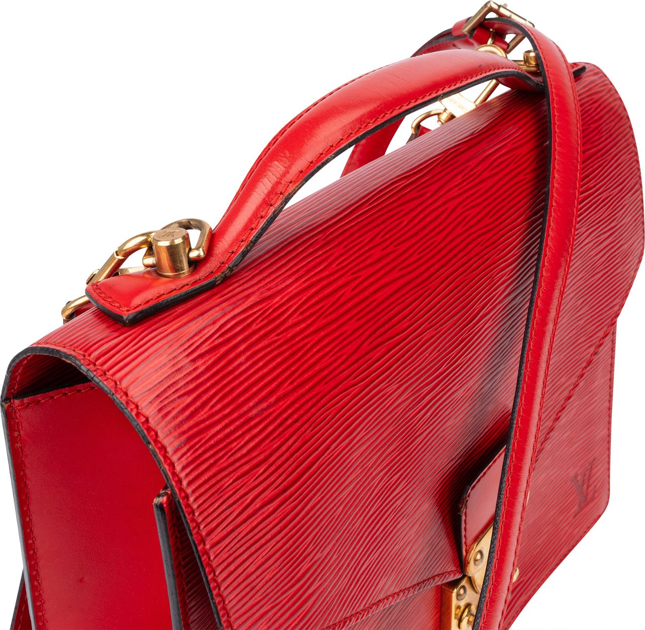 Louis Vuitton Louis Vuitton Rouge Epi Leather Monceau Handbag Rood